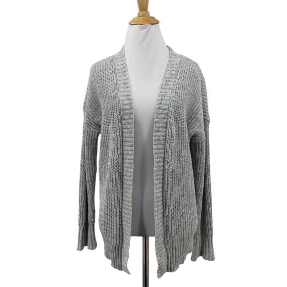 American Eagle Cardigan Womens XS Extra Small Gray Knit Long Sleeve Open Front - Picture 1 of 12